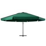 Vidaxl Parasol con polo in alluminio 600 cm verde