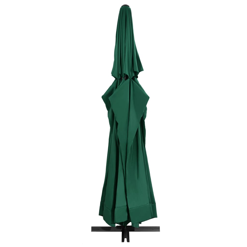 Vidaxl Parasol con polo in alluminio 600 cm verde