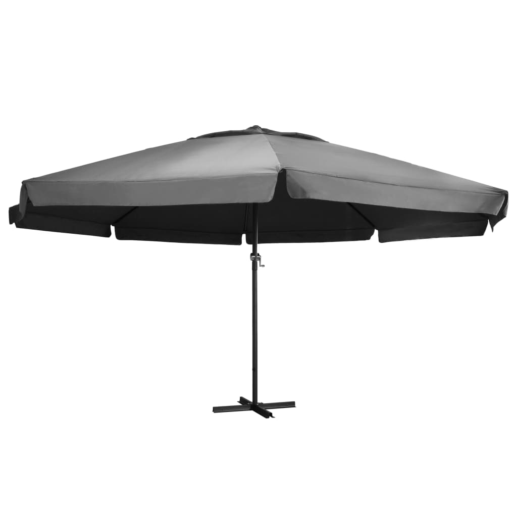 Vidaxl Parasol med aluminiumstång 600 cm Anthracite -färgad