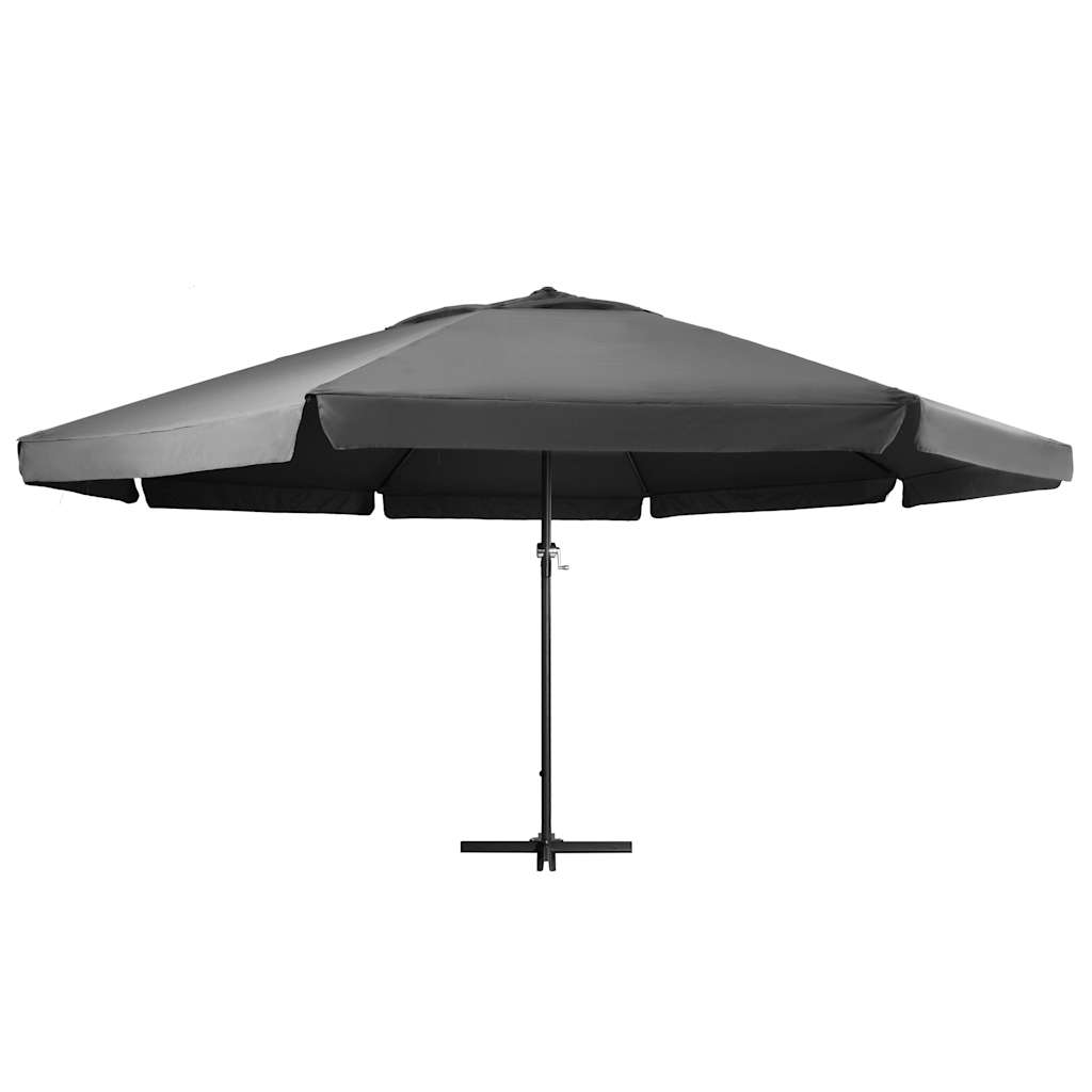 Vidaxl Parasol con polo in alluminio 600 cm antracite