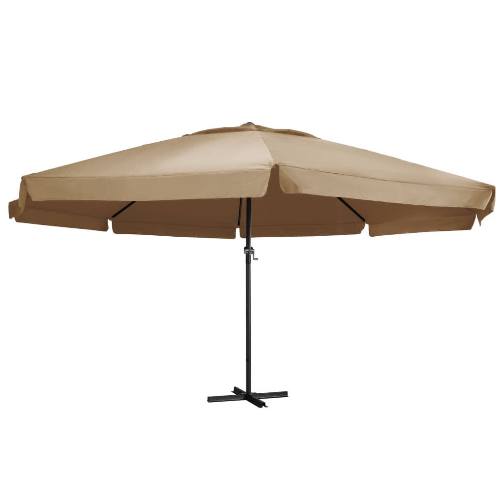 Vidaxl Parasol z aluminiowym biegunem 600 cm taupe