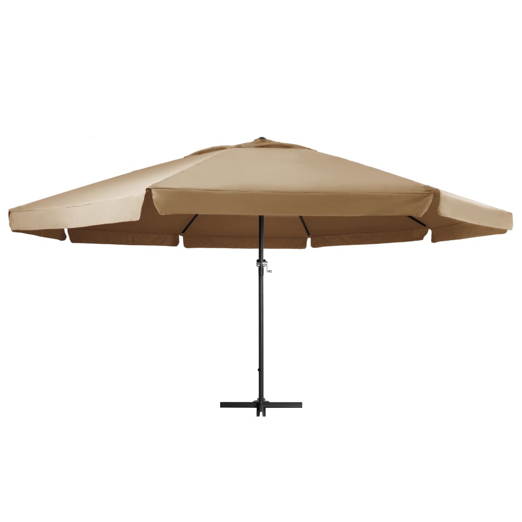 Vidaxl -Parasol mit Aluminiumpol 600 cm Taupe