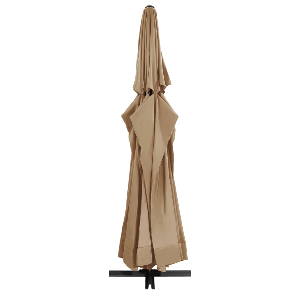 Vidaxl Parasol z aluminiowym biegunem 600 cm taupe