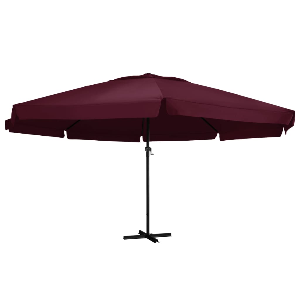 VidaXL Parasol met aluminium paal 600 cm bordeauxrood