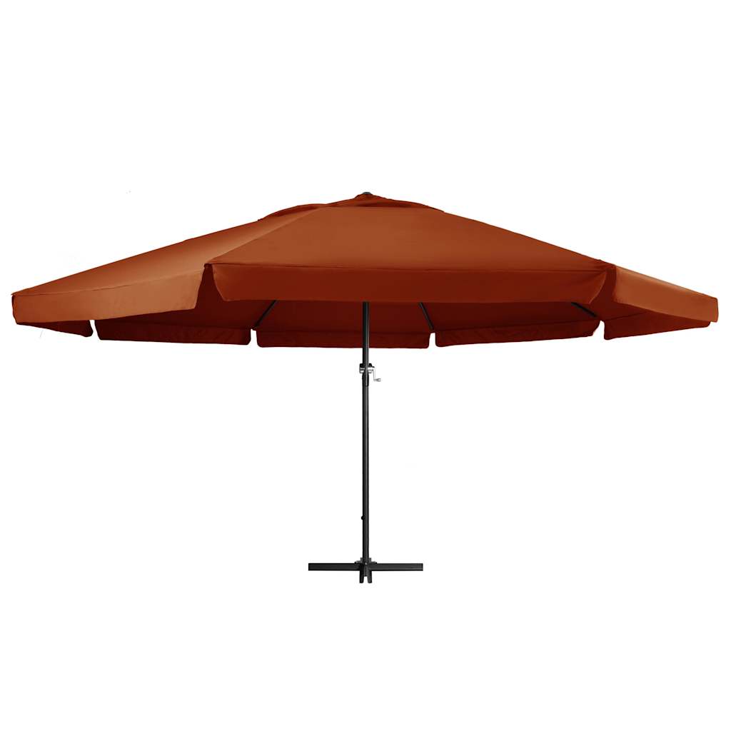 Parasol Vidaxl con poste de aluminio 600 cm de terracota