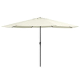 Vidaxl parasol met metalen paal 390 cm zandwit