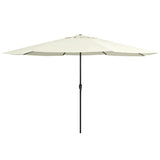 Vidaxl Parasol con poste de metal 390 cm de arena blanca