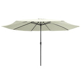 Vidaxl parasol met metalen paal 390 cm zandwit