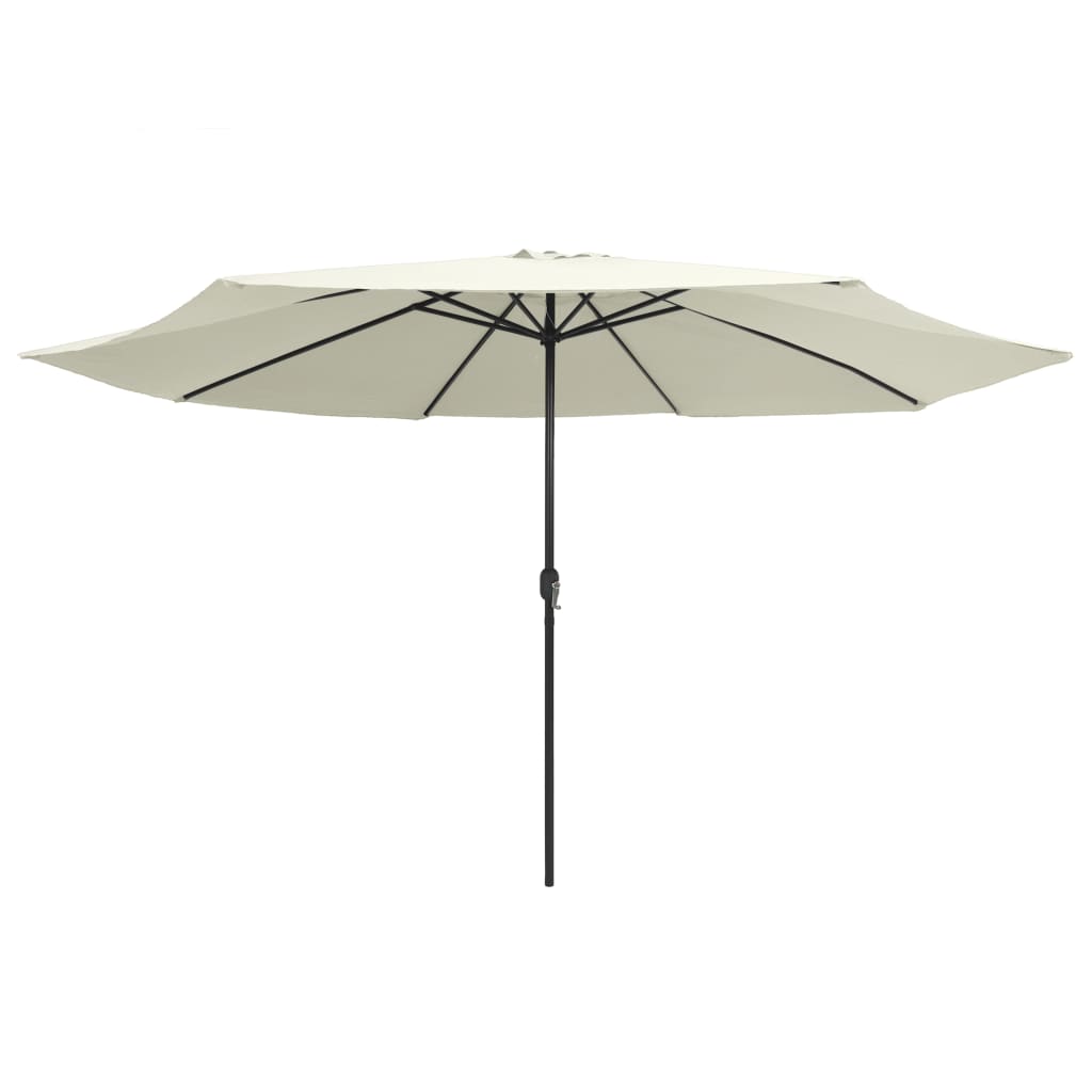 Vidaxl -parasol med metalstang 390 cm sand hvid