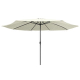 Parasol vidaxl avec poteau métallique 390 cm Blanc