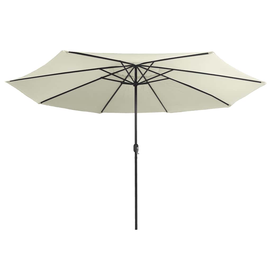 Vidaxl parasol met metalen paal 390 cm zandwit