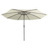 Vidaxl parasol met metalen paal 390 cm zandwit