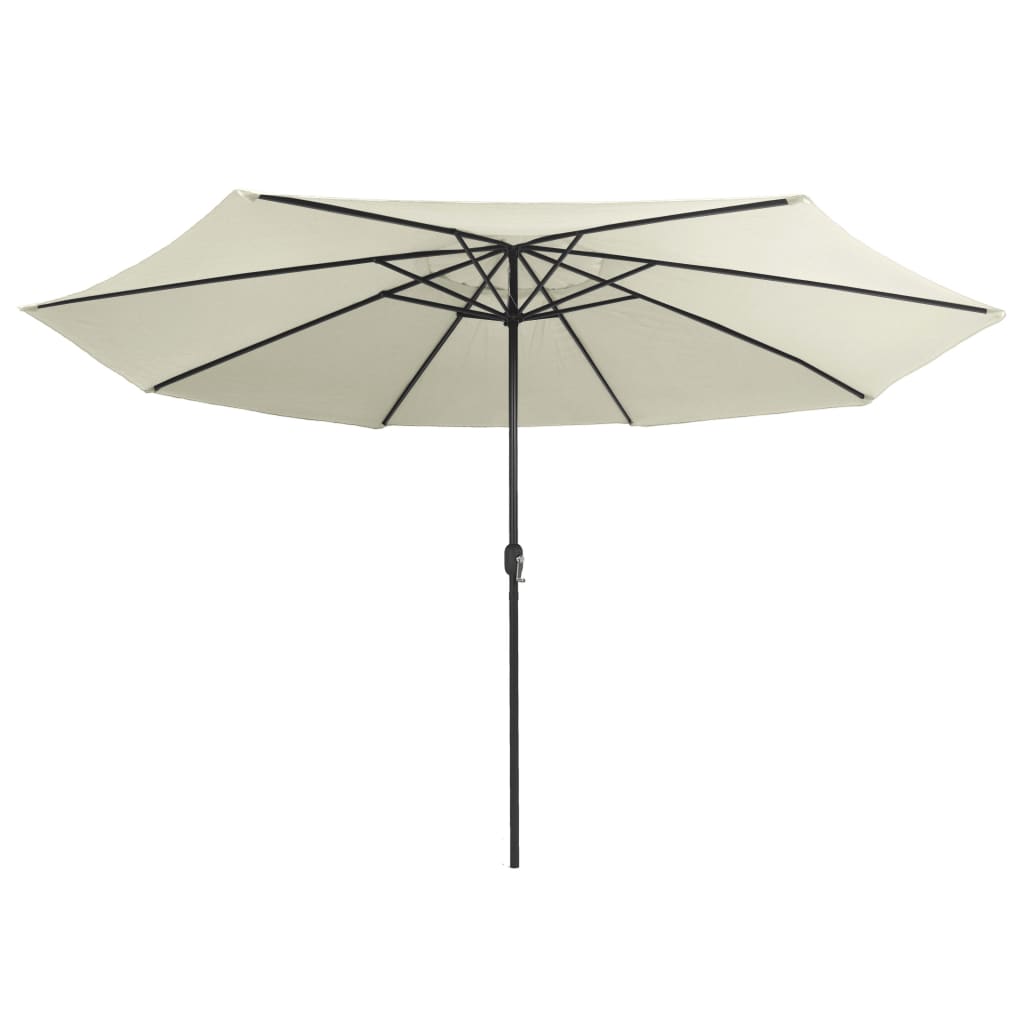 Vidaxl -Parasol mit Metallstast 390 cm Sandweiß