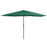 Vidaxl Parasol s kovinskim drogom 390 cm zelena