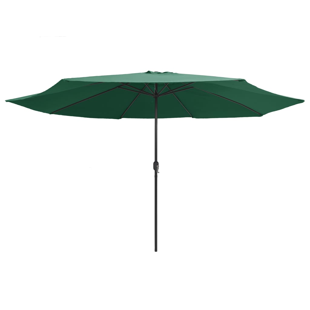 Vidaxl Parasol con polo metallico 390 cm verde