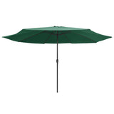 Vidaxl Parasol med metallstång 390 cm grön