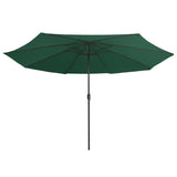 Vidaxl -parasol med metallstang 390 cm grønn