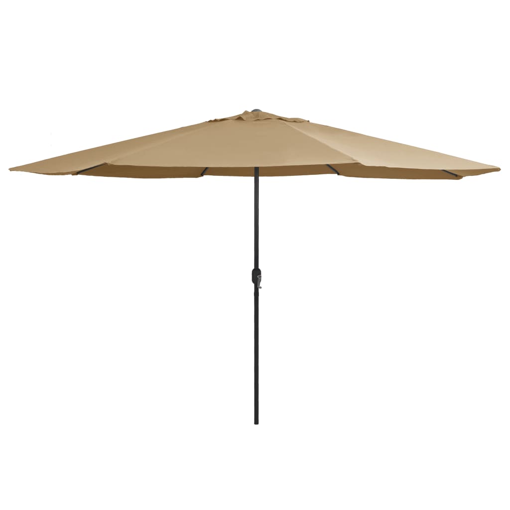 Vidaxl Parasol med metallstång 390 cm taupe