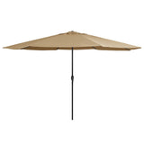 Vidaxl -parasol med metalstang 390 cm taupe