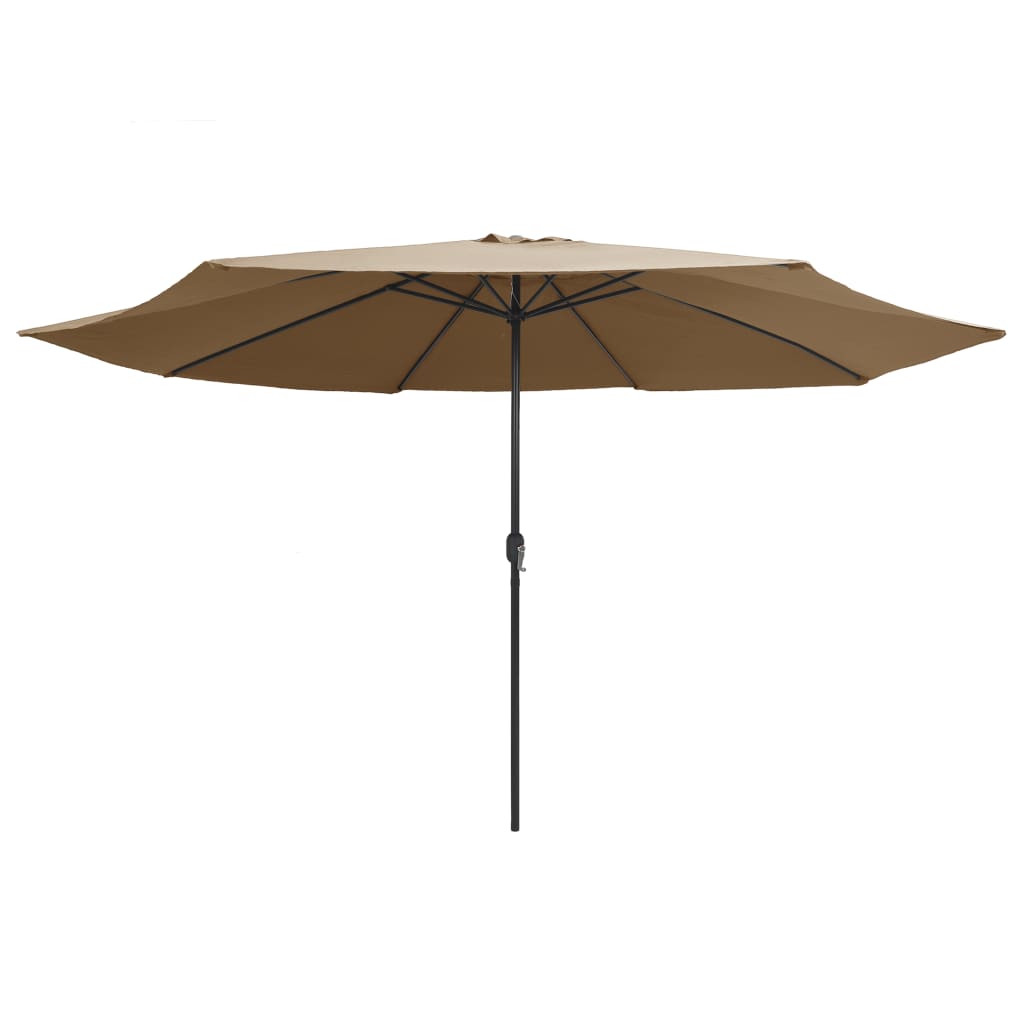 Vidaxl parasol s kovovým pólem 390 cm taupe