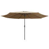 Vidaxl -parasol med metalstang 390 cm taupe