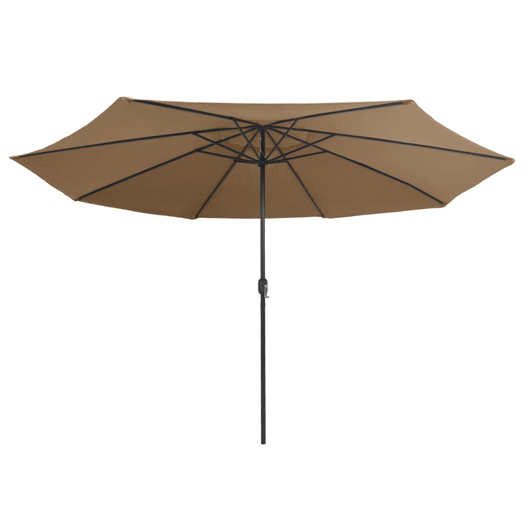 Vidaxl -parasol med metalstang 390 cm taupe