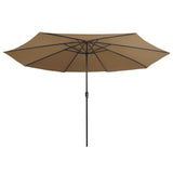 Vidaxl parasol met metalen paal 390 cm taupe