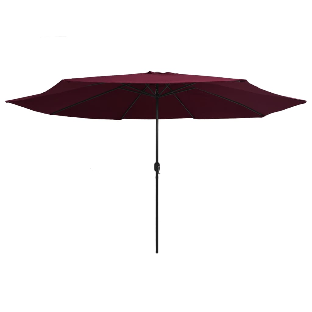 Vidaxl Parasol con polo metallico 390 cm Bordeaux rosso