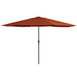 Vidaxl parasol met metalen paal 390 cm terracottakleurig