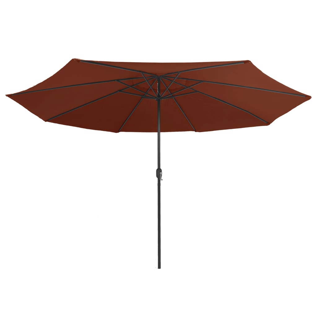 Vidaxl -parasol med metalstang 390 cm terracotta -farvet