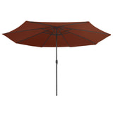 VIDAXL -Parasol mit Metallstast 390 cm Terrakotta -ausgelöst