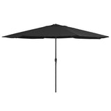 Vidaxl Parasol con poste de metal 390 cm negro