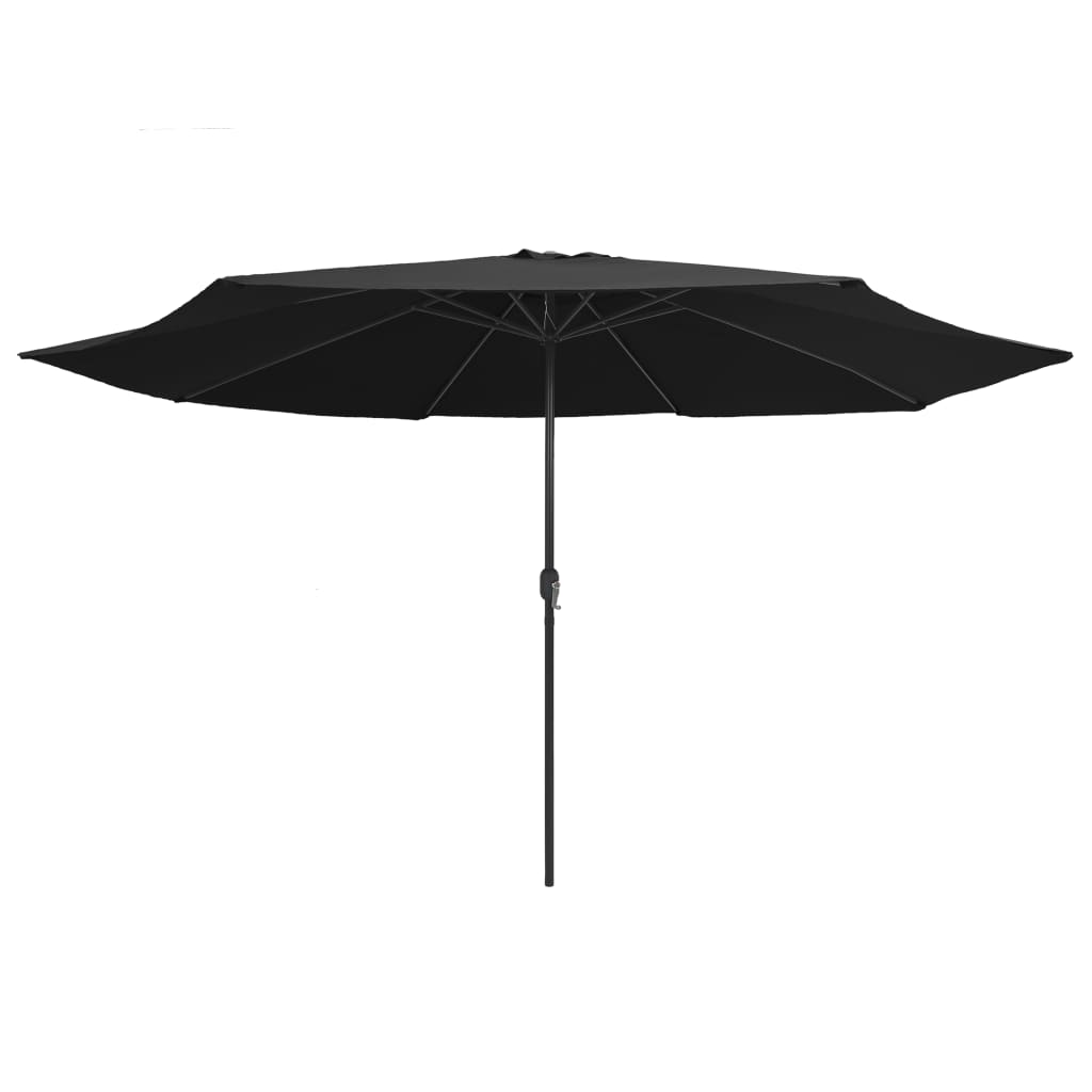 Vidaxl -parasol med metallstang 390 cm svart