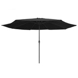 Vidaxl parasol met metalen paal 390 cm zwart