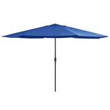 Vidaxl Parasol with metal pole 390 cm azure blue