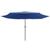 Vidaxl -Parasol mit Metallstangen 390 cm Azurblau