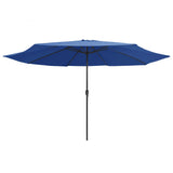 Vidaxl parasol met metalen paal 390 cm azuurblauw