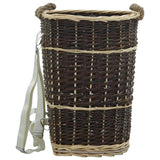 Vidaxl Wood Basket med bære stropper 44,5x37x50 cm naturlig Willow Wood