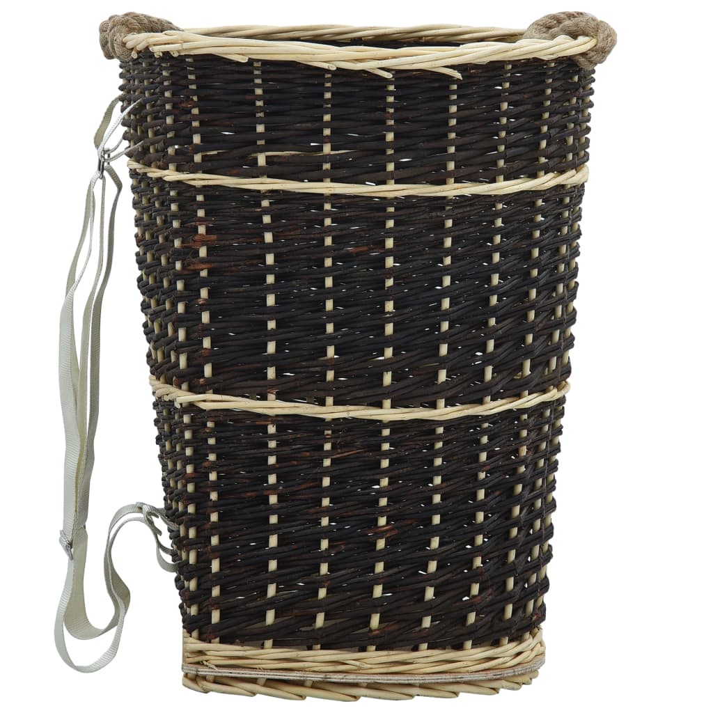 Vidaxl Wood Basket med bære stropper 50x44x58 cm naturlig pil tre