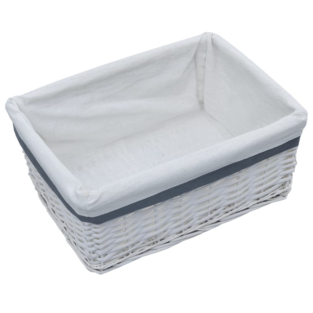 Vidaxl 3-part basket set Stackable willow white