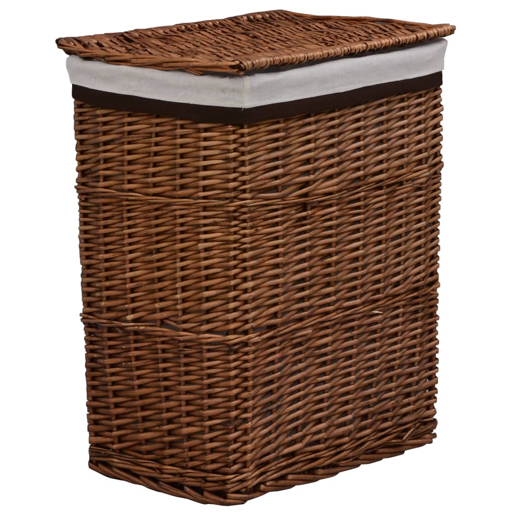 Vidaxl laundry basket willows brown