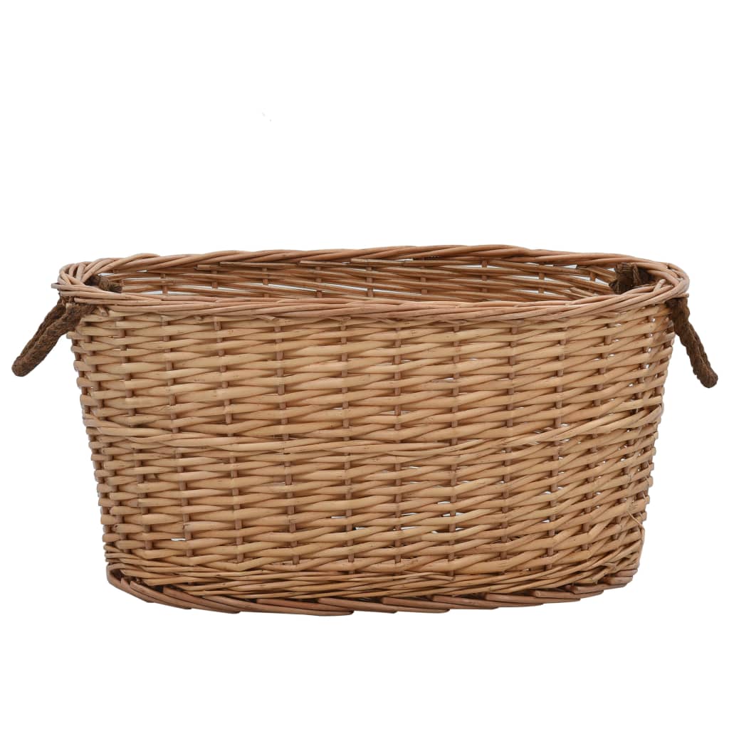 VidaXL Wood basket with handles 56x40x28 cm Natural willow wood