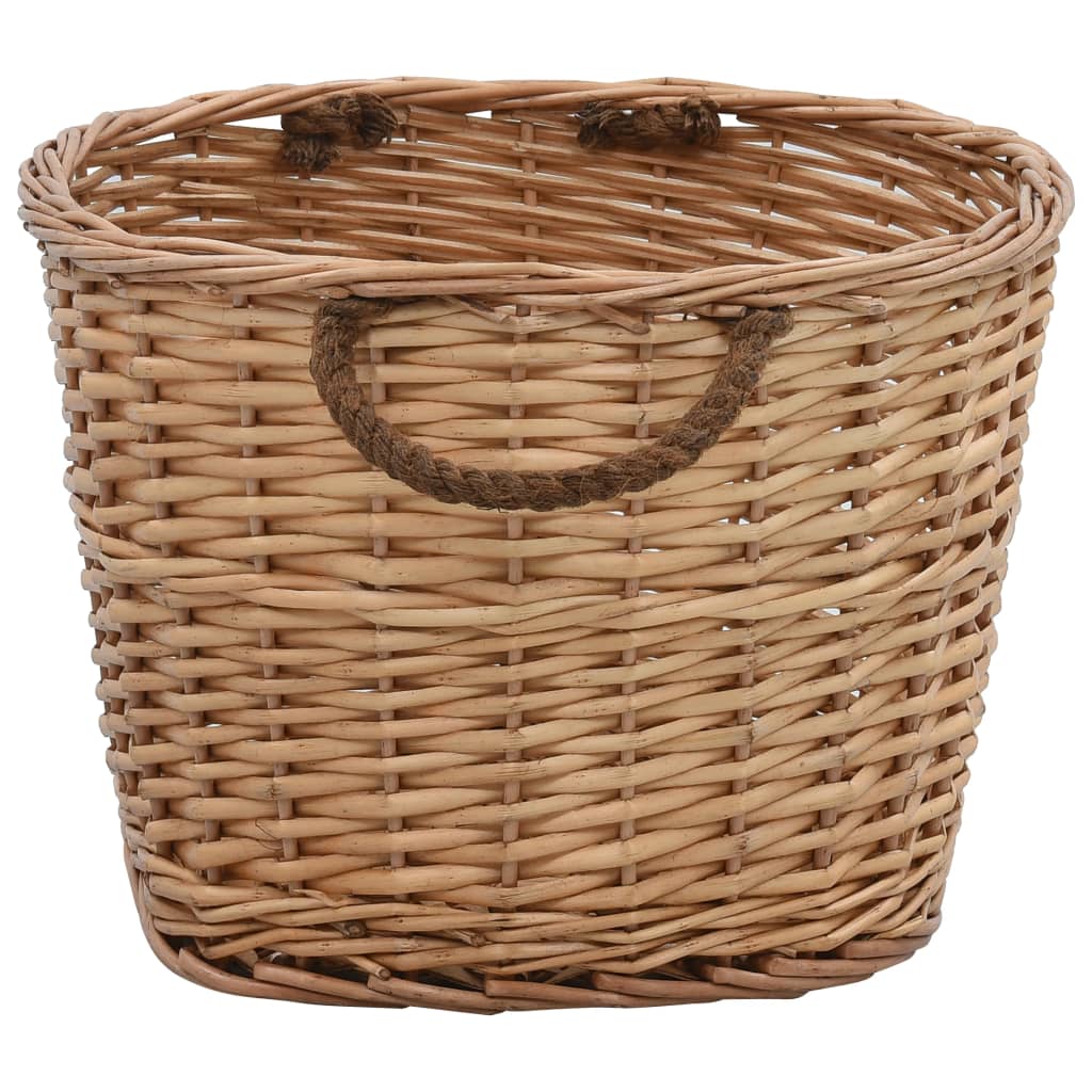 VidaXL Wood basket with handles 56x40x28 cm Natural willow wood