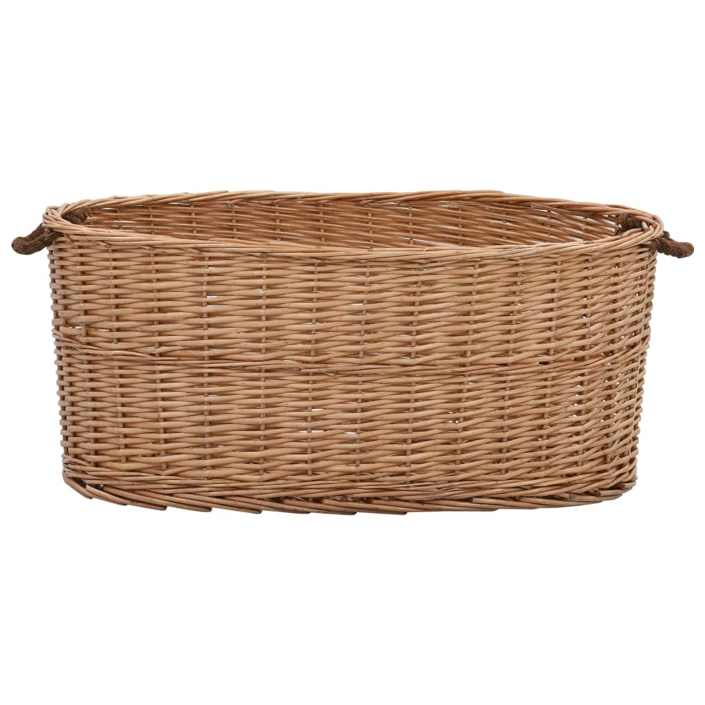 Vidaxl Wood Basket med håndtak 78x54x34 cm naturlig pil tre