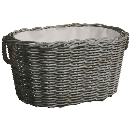 Vidaxl houtmand met handvatten 59x42x28 cm wilgenhout grijs