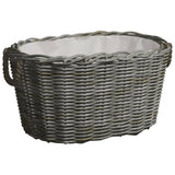 Vidaxl Wood basket with handles 59x42x28 cm willow wood gray