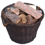 Vidaxl Taste de tâches en bois 3 pièces en bois de saule empilable en bois foncé