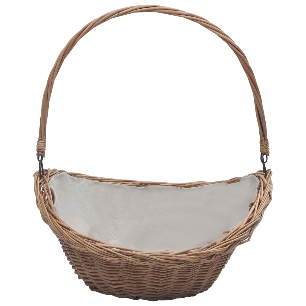 VidaXL Wood basket with handle 57x46.5x52 cm willow wood brown