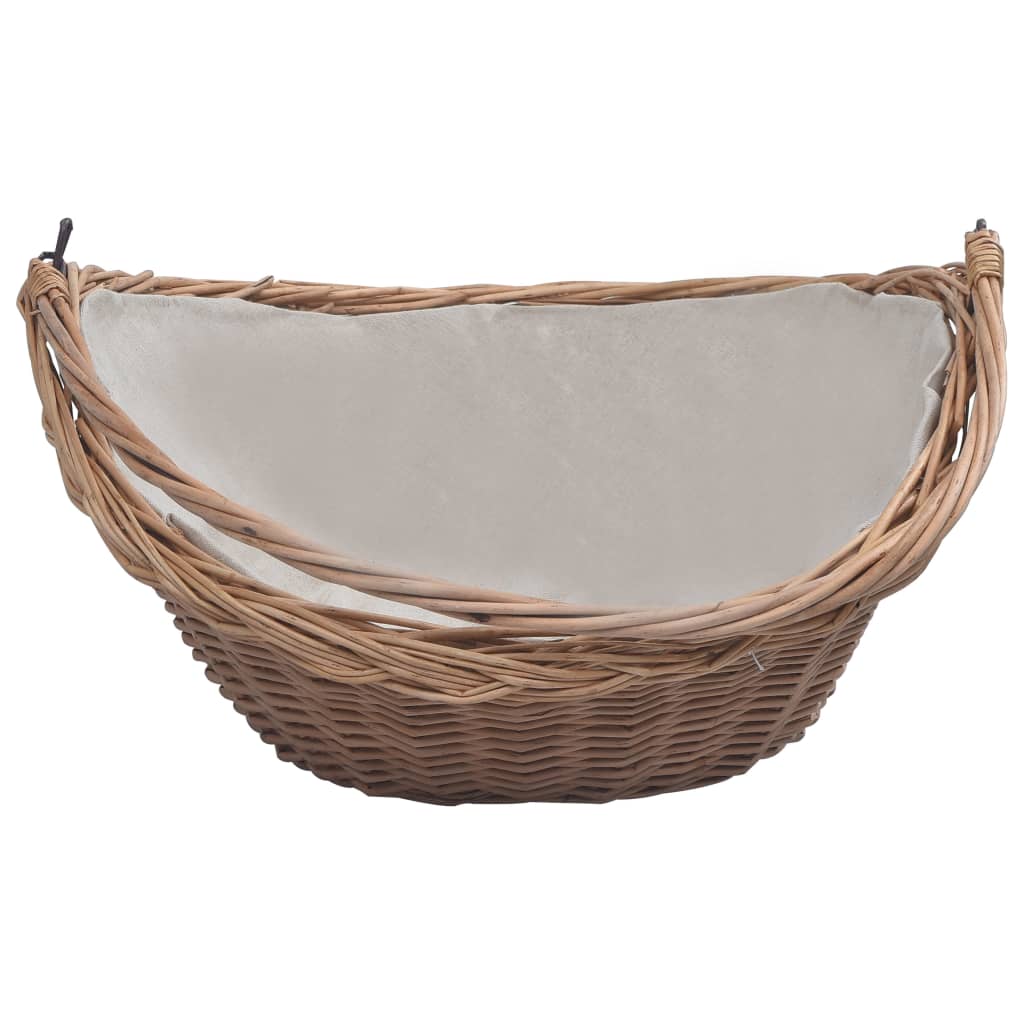 Vidaxl Wood Basket med håndtak 57x46,5x52 cm Willow Wood Brown