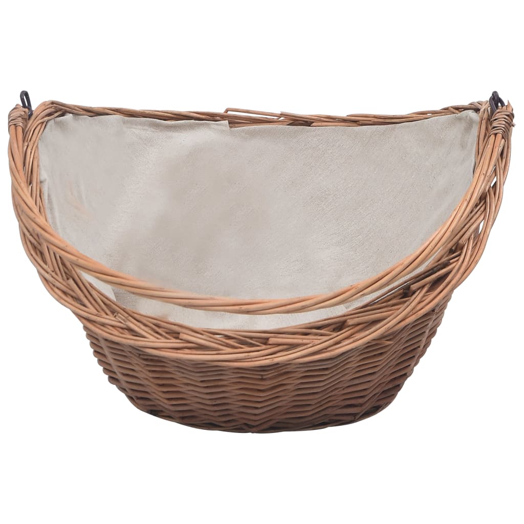 Vidaxl Wood Basket med håndtag 60x44x55 cm Natural Willow Wood